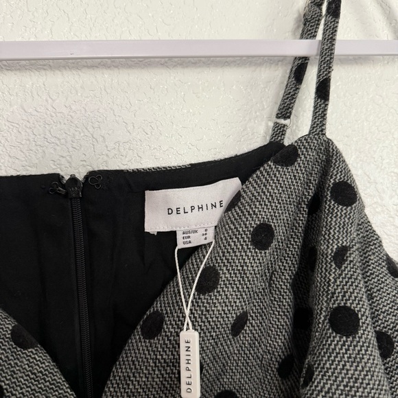 NWT Delphine The Label Hear Me Howl Polka Dot Dress in Gray 4 - Picture 6 of 9